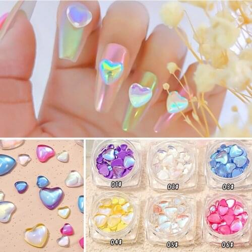 Luxury Crystal 3D Heart Nail Art Decorations Shiny Color Jelly Rhinestone Jewelry Manicure Design Accessories DIY Manicure Tools