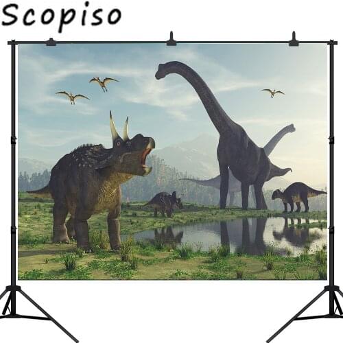 Scopiso Jurassic Dinosaur Photography Backdrop Children Kids Dinosaur Theme Party Decoration Photo Background Studio Props