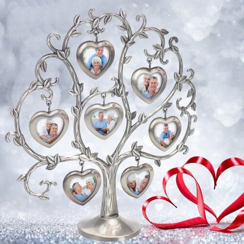 LASODY Retro Tree Photo Frame Creative Desktop Decoration Crafts Silver Tree Picture Frames 7 Wedding Gift Home Decoration