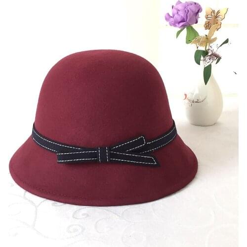 Adult Fedoras Woolen Hat Female Fashion Wool Dome Cap Bowler Fisherman Hat Lady Basin Hat Cloche Hats Floppy Bowler Caps B-8793