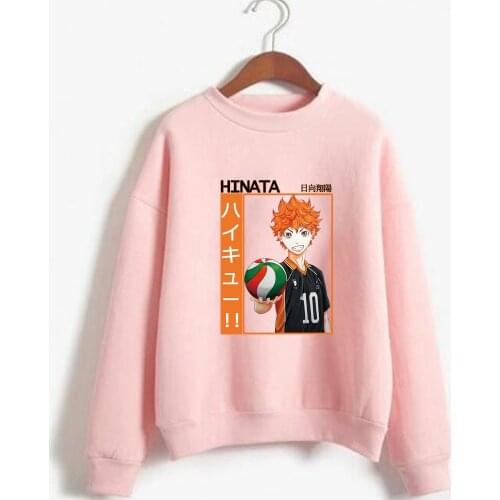 SHOYO HINATA Haikyuu Sweatshirts Hoodie Round Neck Harajuku Pullover Male and Female