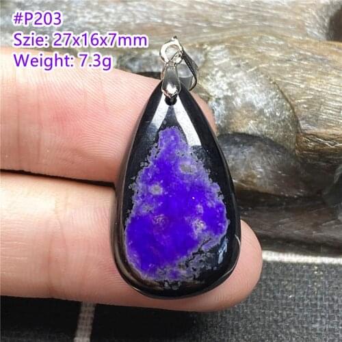 Top Natural Royal Purple Sugilite Crystal Pendant Jewelry For Women Man Healing 27x16x7mm Beads Silver Anticancer Stone AAAAA