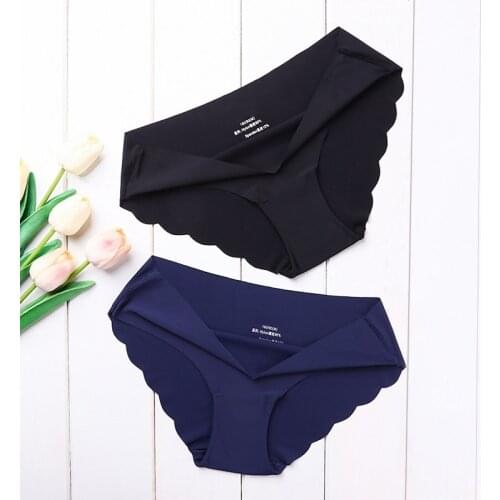 High Quality Womens Seamless Panties Solid Ultra-thin Panties Underwear Womens Sexy low-Rise Ruffles Briefs Lingerie New