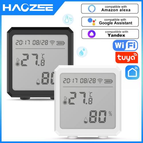 Tuya Smart WIFI Temperature And Humidity Sensor Indoor Hygrometer Thermometer With LCD Display Support Alexa Google Assistant