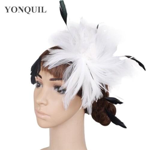 The Handmade Women Feather Fascinator Fashion Red Millinery Wedding Hair Accessories Multicolors Whole Sale and Retail SYF09
