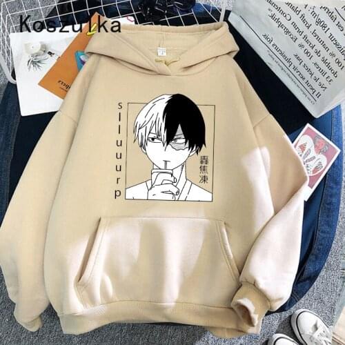 Winter My Hero Academia - Todoroki Shoto Hoodies Men Funny Japanese Anime Streetwear Harajuku Graphic Sweatshirts Unisex Male