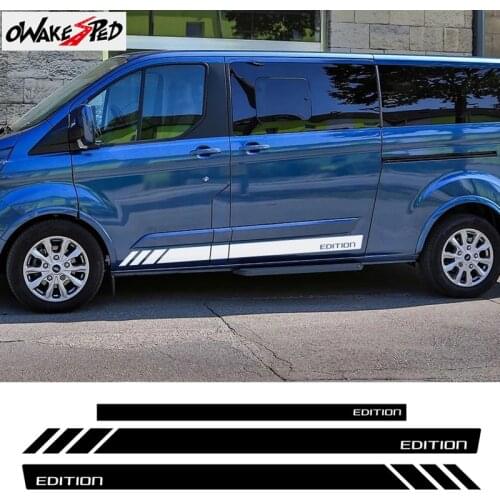 1set Car Door Side Skirt Decor Stickers Auto Body Sport Stripes Styling Decals For Ford Tourneo Custom Accessories Vinyl Decal