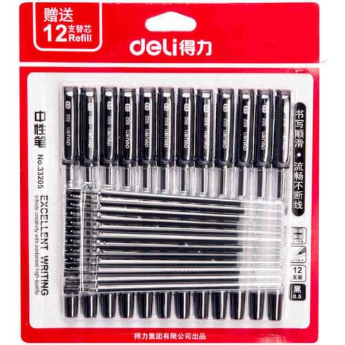 1pcs can think up to 33205 neutral pen Black 0.5mm pen 12 to send 12 pen-core office Supplies