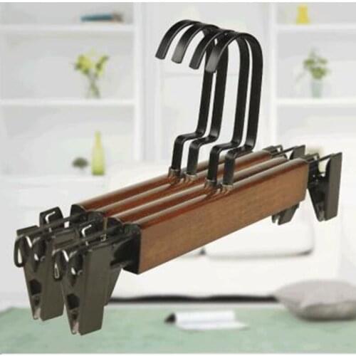 10 pcs/lot Solid Wood Trousers Hangers for Adult and Kids Non-slip Pants Racks Wooden Hangers for Clothing Hanging Without Mark