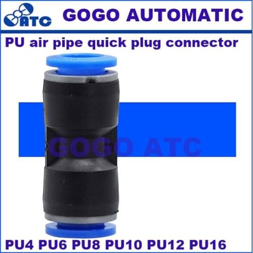 10 pcs Pneumatic Components PU air pipe quick plug connector Straight connector PU4 PU6 PU8 PU10 PU12 PU16 Plastic docking