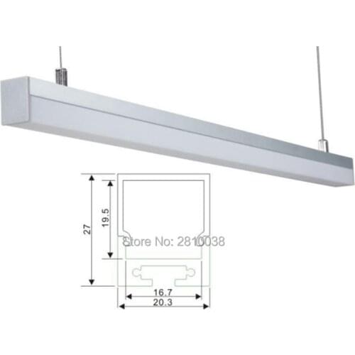 100 X 2M Sets/Lot T3-T5 tempered aluminum profile led and U-shape aluminium led extrusion housings for suspending lights