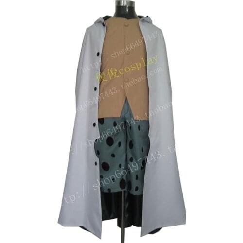 2016 One Piece Silvers Rayleigh Cosplay Costume yellow coat+pant+cloak
