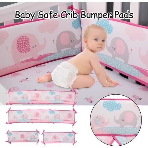 4PCS Crib Surrounding Crib Cushion Cushion Washable Soft Cradle Protection Pillow Baby Bedding Set