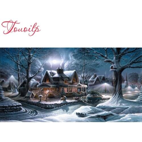 TOUOILP 5D DIY Diamond Painting Full Square/Round Drill "Christmas snow scene Christmas gift House car Christmas tree" 5d Embroidery Cross Stitch Mosaic Home Decor