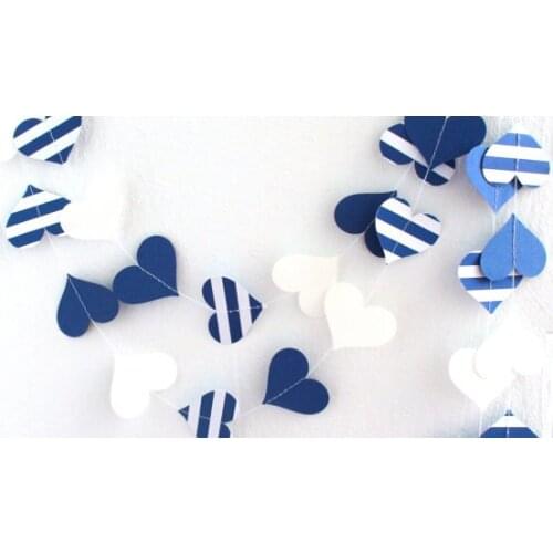 Blue paper 10ft banners ,Greek garland ,Kids room decor, Blue nursery decor , Party Nautical decoration, Blue garland