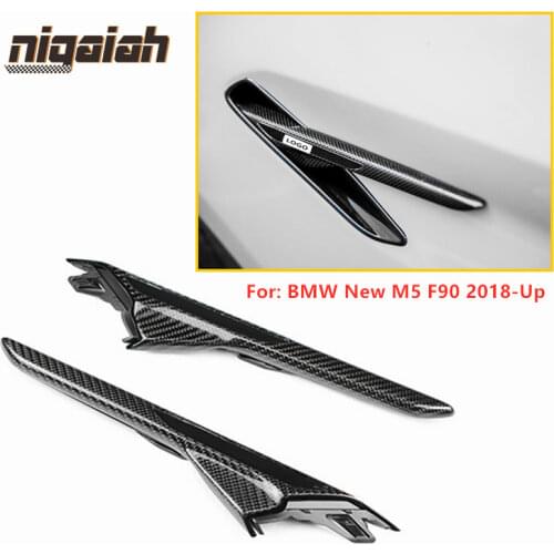 For BMW 2018-Up New M5 F90 Air Vent Cover Trim Side Fender Trim Car Exterior Parts Carbon Fiber Decoration Frame