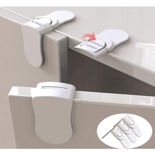 Home Baby Safety Locks Drawer Lock Anti-Pinching Hand Cabinet White Drawer Locks Refrigerator Lock Buckle Children Protection