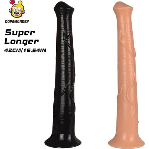 DopaMonkey Super Long 16.54in Dildo Strong Suction Cup Soft Imitation Huge Penis Animal Dildo For Women Giant Horse Penis Toy