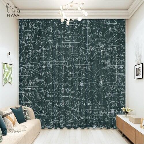 Chalkboard With Science Formulas Curtain Window Cafe Curtains Living Room Home Decoration Luxury Curtain Blackout Micro Shading