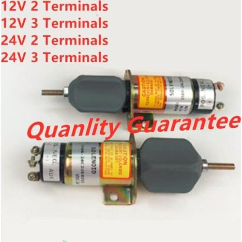 1504-24C2U1B1S1 1500-2057 Stop Solenoid Fuel Shutoff Solenoid for DF-750 12V/24V 2/3 Terminals