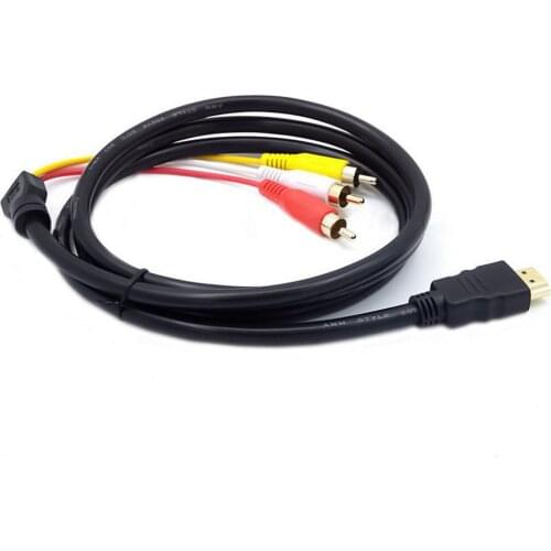Hdmi-compatible To 3Rca Scart Two-In-One Adapter Cable 1.5M Male S-Video To 3 Rca Av Audio Cable 3 Rca Phono Adapter