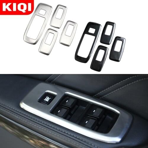 KIQI 4Pcs/Set Car Door Windows Lift Panel Cover Trim for Ford Everest 2015 2016 2017 2018 2019 2020 Accessories Stainless Steel