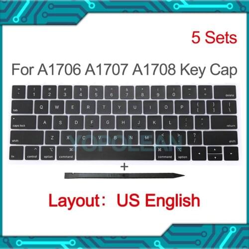 5 Sets A1706 A1707 A1708 Keyboard Key Cap US USA Keycaps Keys For Macbook Pro Retina 13" 15" Keycap Set English Layout 2016 2017