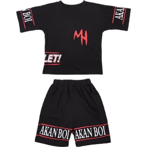Kids Boys Clothes Summer Hip-hop Outfits Teenage Boys Clothing Casual Suit Children Short Sleeve Shirt Shorts Set 3T -12 Years