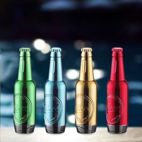 Creative Inflatable Open Flame Mini Beer Bottle with Personality and Fun Lighter Funny Gift for Friend Smoking Accessories
