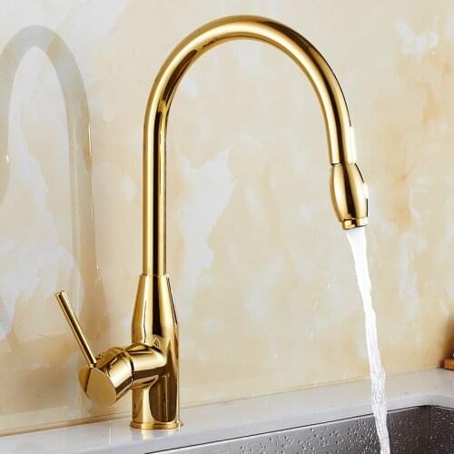 Kitchen New design pull out basin faucet gold 360 degree swivel basin sink Faucet Mixer tap basin faucet torneira cozinha