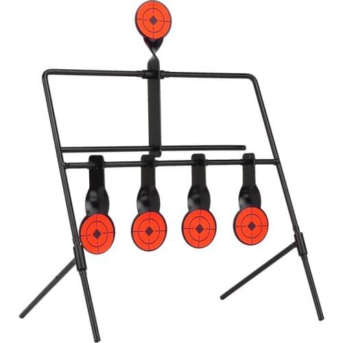 1Set 5 Targets Hunting Shooting Target With Sticker Self Resetting Spinning Air Gun Rifle Metal Target For Sports Entertainment