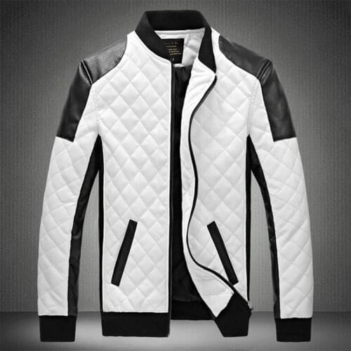 New Winter 2021 Casual High Quality Classic Motorcycle Jacket Mens Large Size Standing Collar Color Motorcycle Leather Clothing