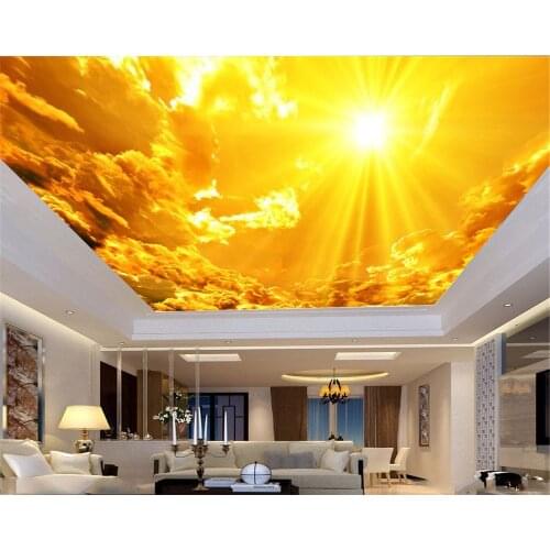 3d Wall Painting Wallpaper Golden Clouds Sunshine Living Room Bedroom Zenith Decoration Mural Wallpaper