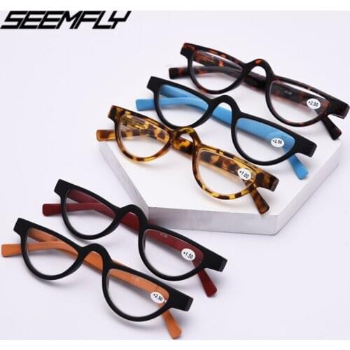 Seemfly Retro Slim Brand Men Women Reading Glasses Cat Eye Spring Hinge Eyeglasses Presbyopic Eyewear Gafas Oculos +1.0 To +3.5