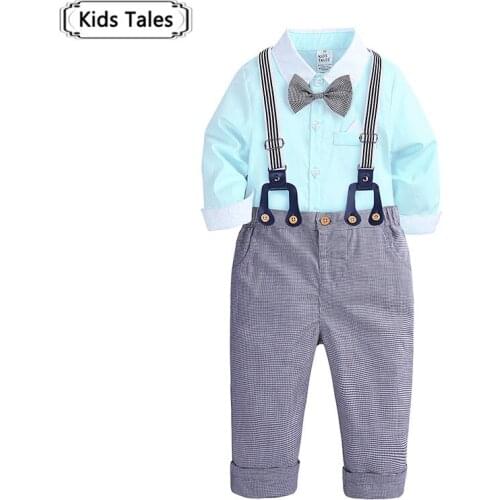 Toddler Children Clothes Suits Gentleman Style Baby Boys Clothing Sets Shirt Bib Pants Spring Autumn Kids Infant Costume Cool