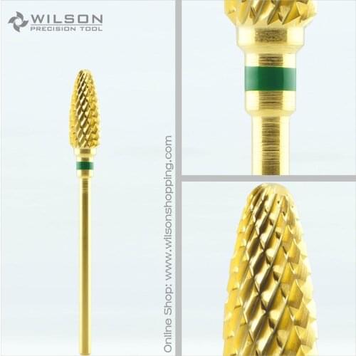 Flame Bits - Gold - Coarse(1140132) - WILSON Carbide Nail Drill Bit