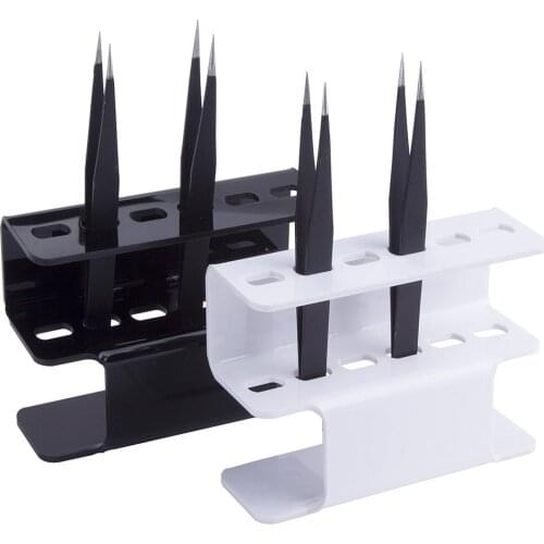 6 Slots Eyelash Tweezers Sort Storage Stand Acrylic Display Shelf 3 Colors Optional Makeup Supplies