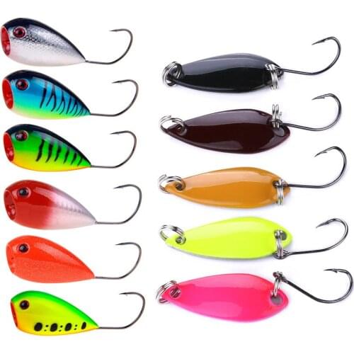 1PCS 8cm 13g colorful trout lure fishing spoon lure 2.6g single hook metal fishing lure fishing tackle swimbait bait wobbler