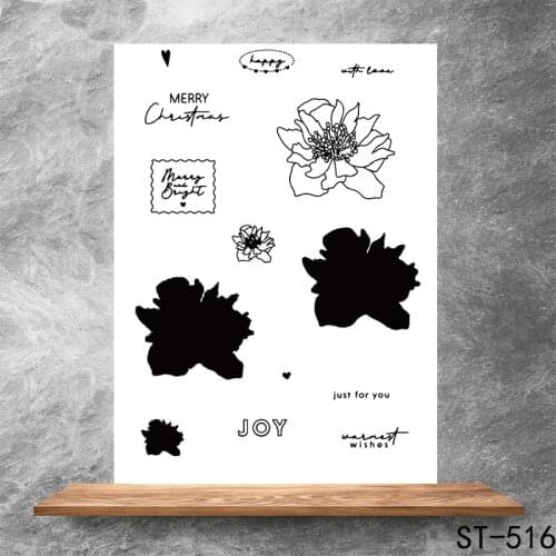 Thoughts of flowers Transparent Clear Stamps DIY Scrapbooking Album Card Making DIY Decoration Making Embossing Stencil