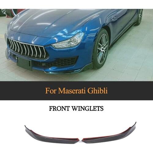 For Maserati Ghibli Base Sedan 2018 2019 Front Bumper Lip Splitters Carbon Fiber