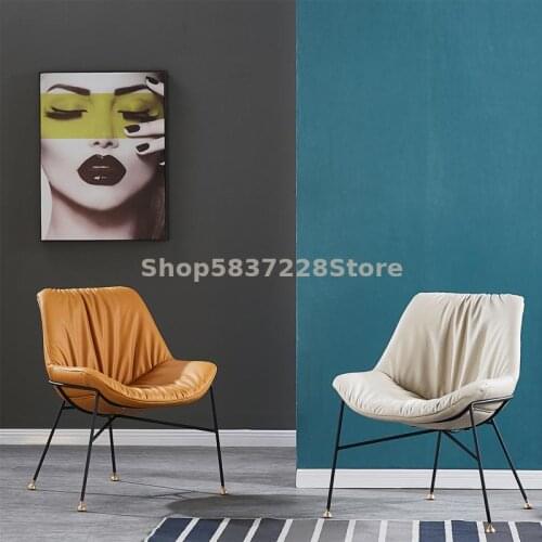 Homer Luxury Leather Dining Chair Nordic Leisure Make Up Dressing Table Chair Household Modern Simple Comfortable Soft Back
