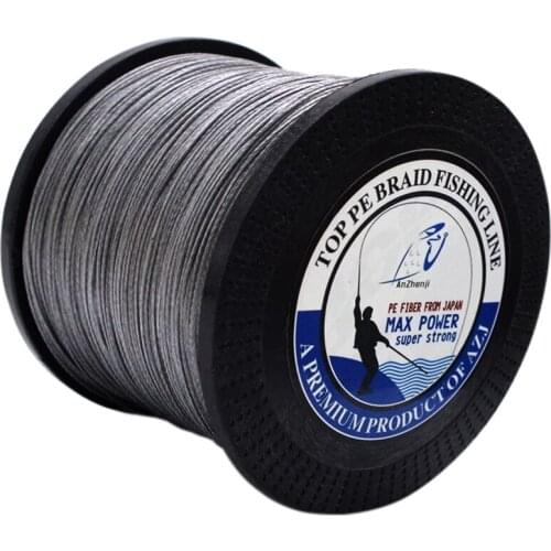 New ANZHENJI Enough 1000M Super Strong Japanese Multifilament PE Material Braided Fishing Line 18 30 40 50 60 70 80LB peche