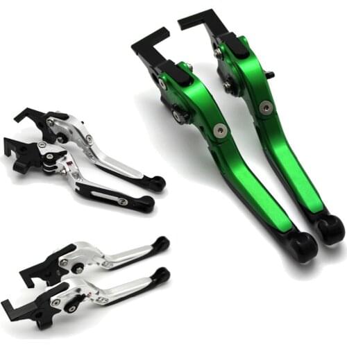 With logo Motorcycle Frame Ornamental Foldable Brake Handle Extendable Clutch Lever For KAWASAKI ZZR/ZX1400 S Version