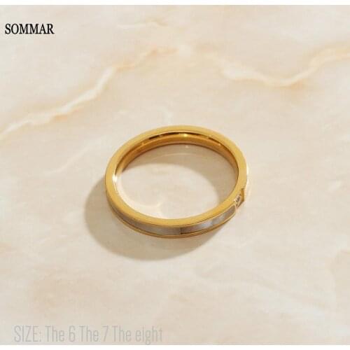 SOMMAR gifts Gold color Female Friend Knuckle Rings White Fritillary with temperament prices in euros sport