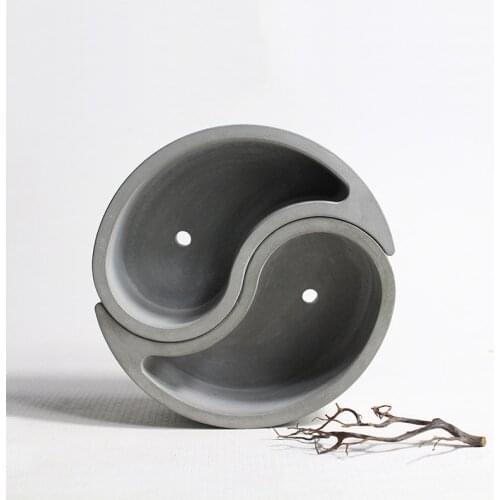 Succulents cement flower pot molds Home Furnishing combination of creative design Tai Chi Shape flower pot mold 1 pcs