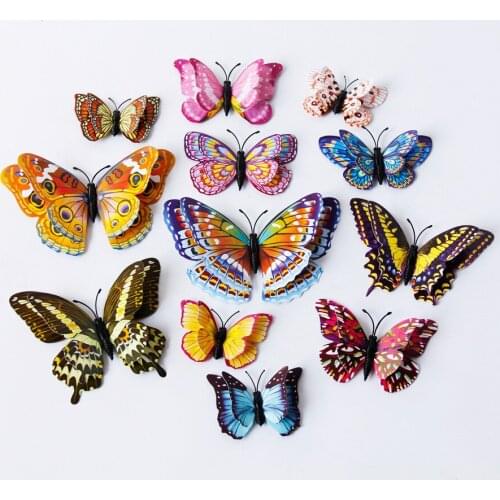 Luminous double layer magnetic butterfly . interior decoration 3d stereo wall sticker butterfly decoration
