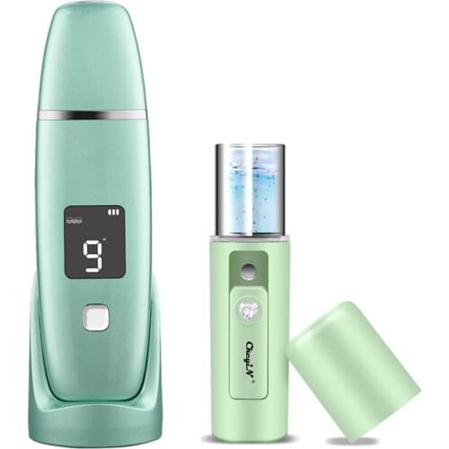 Ultrasonic Dead Skin Scrubber Electric Vacuum Blackhead Remover Facial Pore Deep Cleansing Kit Acne Extractor Nano Face Sprayer