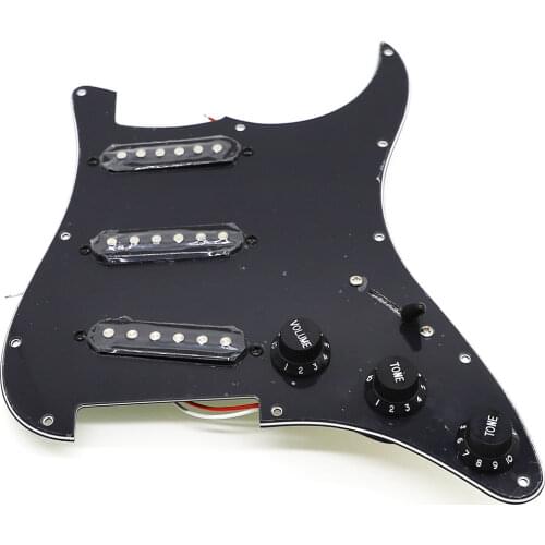 Loaded Strat Electric Guitar Pickguard Prewired ST Pickguard Black For Fender Guitar