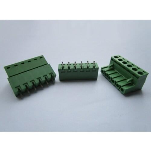 Close Straight 6 pin 5.08mm Screw Terminal Block Green Connector Pluggbale Type 50 Pcs Per Lot