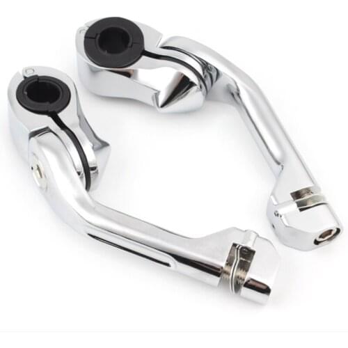 Motorcycle Footpeg Clamp 1-1/4inch 32mm Foot Rests Footpeg Long Angled Highway Engine Guard for Electra Glide Road Glide